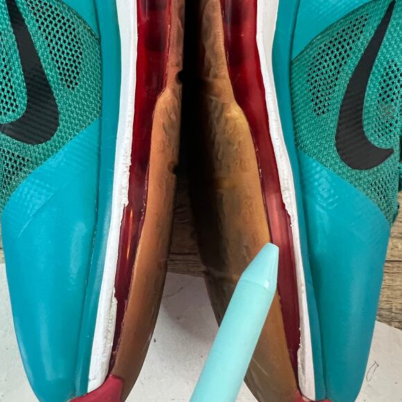 Nike LeBron 9 Low Liverpool Teal/Red Basketball Shoes Size 8 - Picture 11 of 13